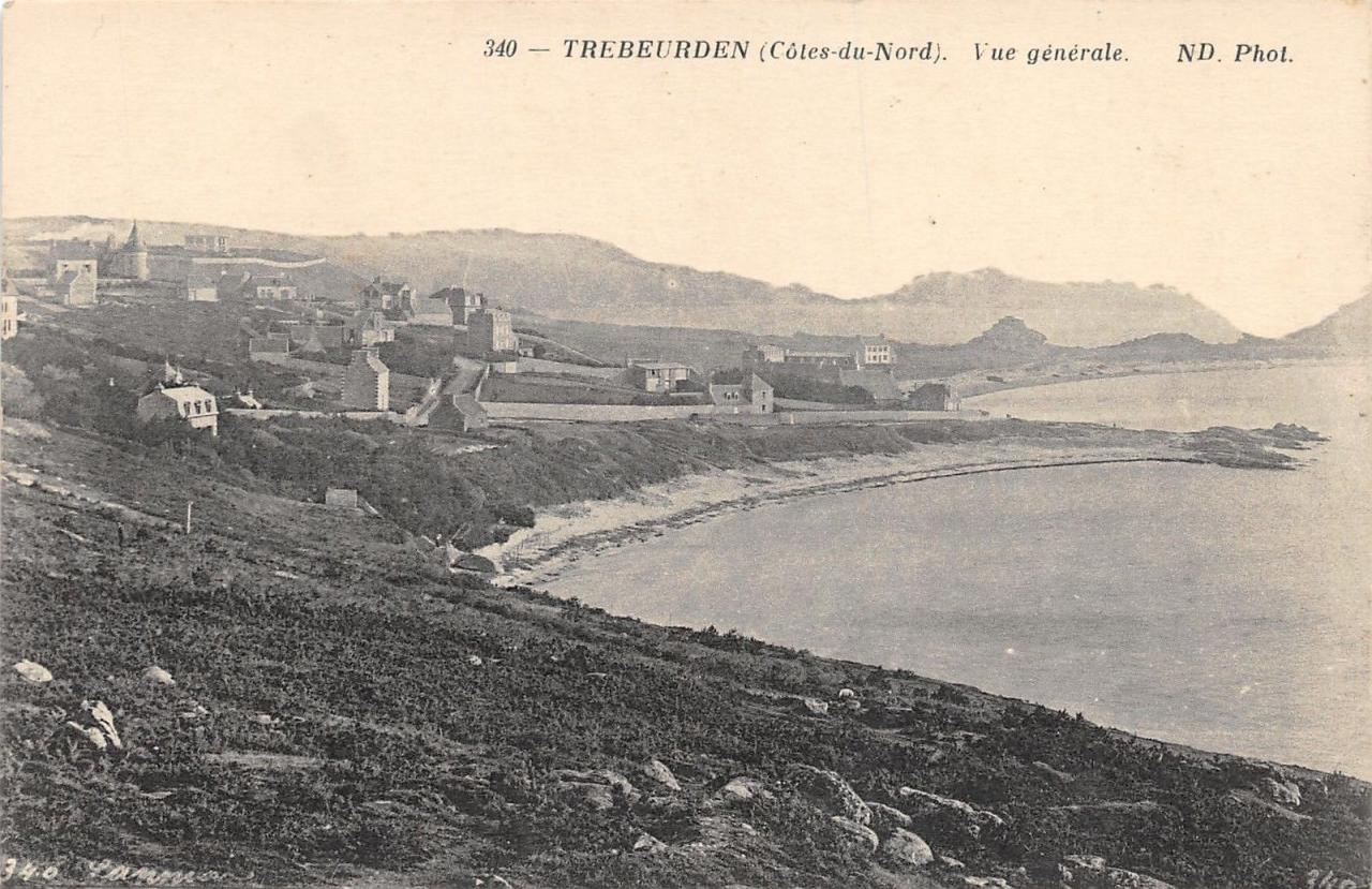 TREB 3 PLAGES  VUE DE KERELLEC VERS 1900